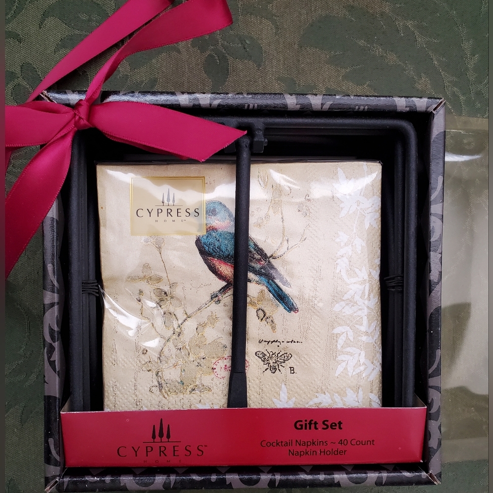 Cypress Home - 40 Count Napkin & Holder Gift Set, Never Used